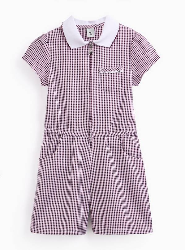 Purple Gingham Playsuits 2 Pack 4 years